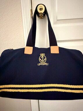 Rare Ralph Lauren Admirals Navy Nautical Canvas Duffle Bag